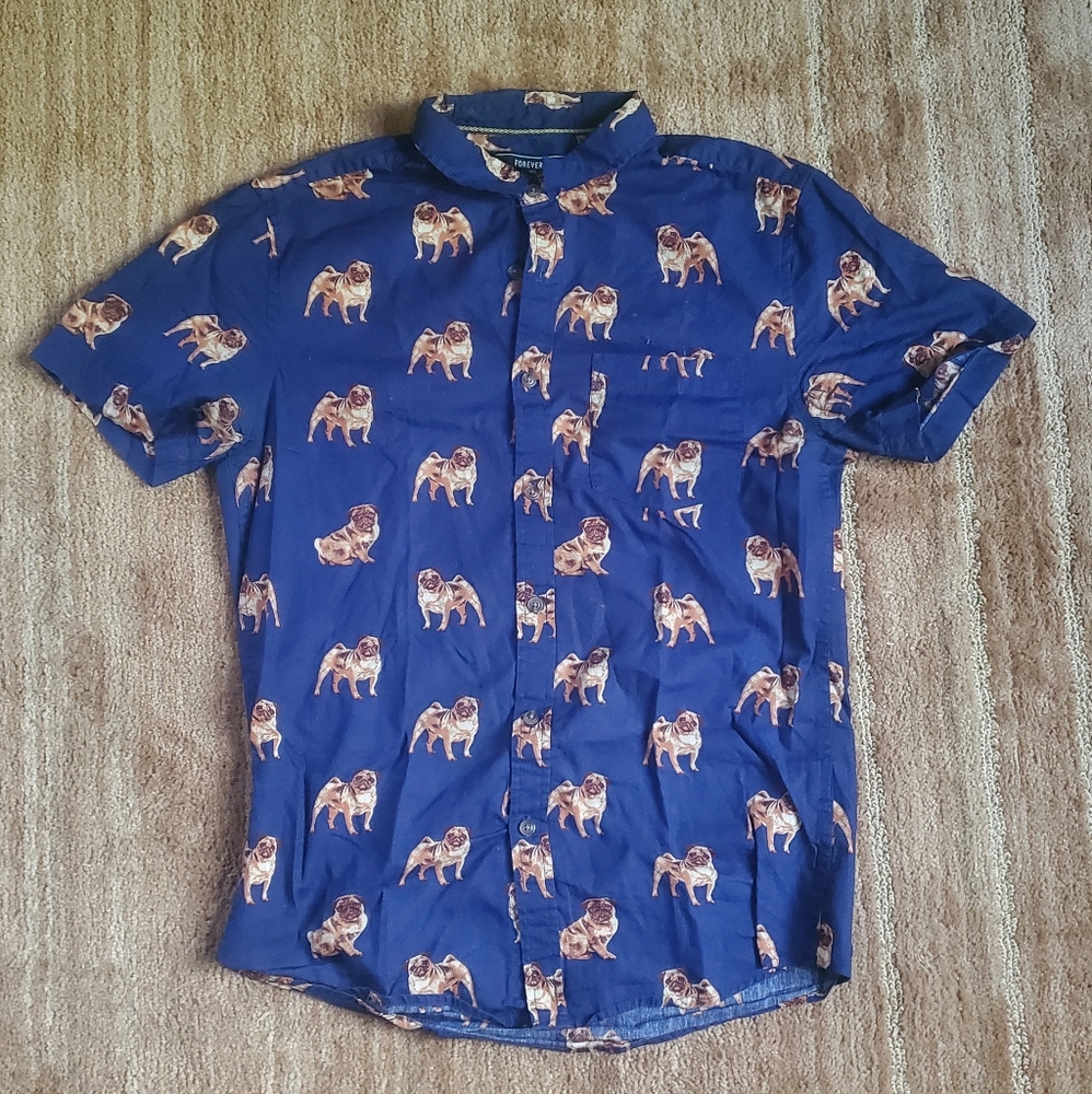 Forever21 Pug Button-Up